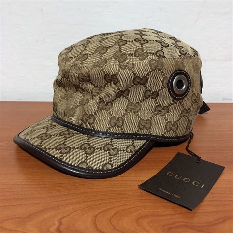 gucci military hat canvas